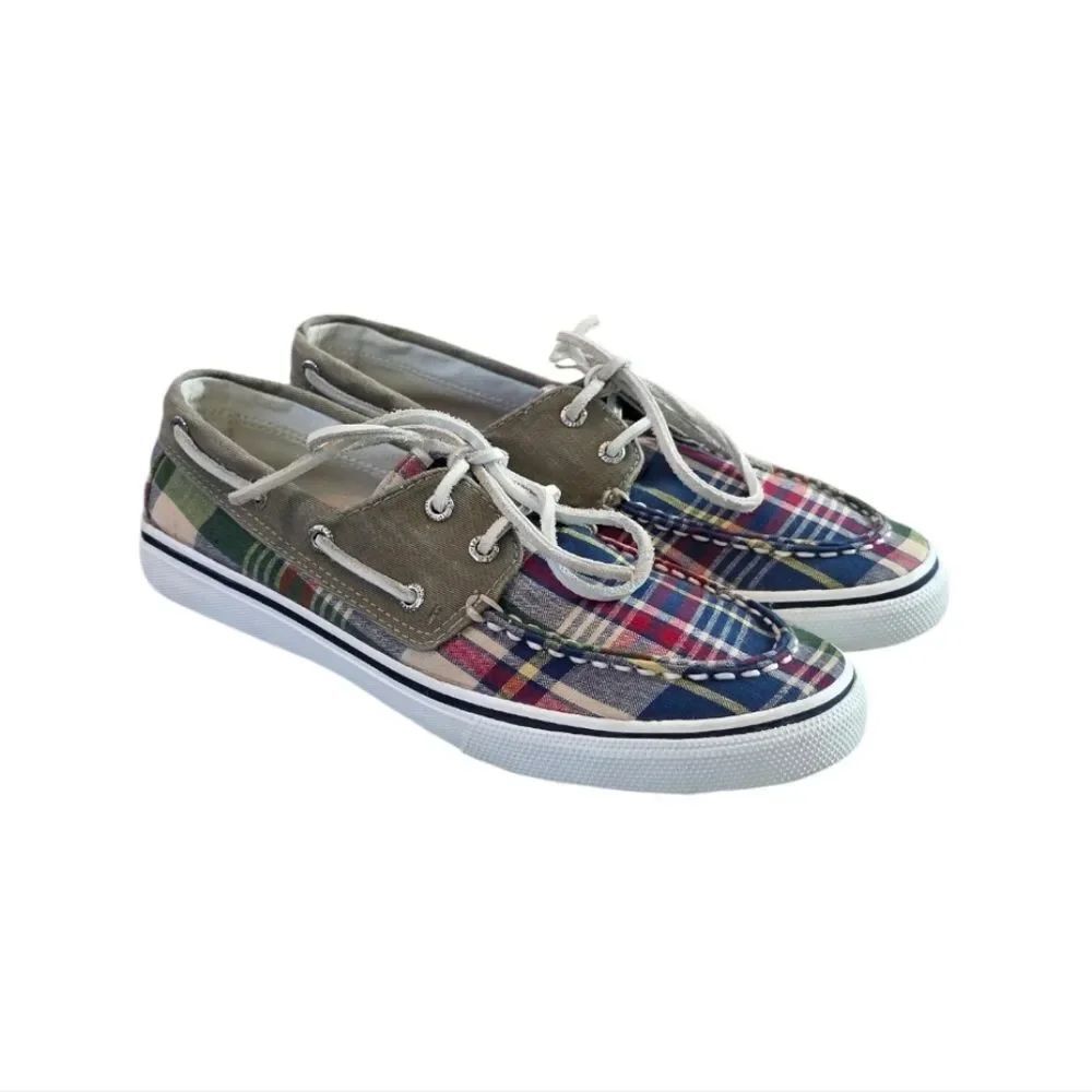 Sperry Top-Sider Plaid Bahama Boat Shoes Size 6.5